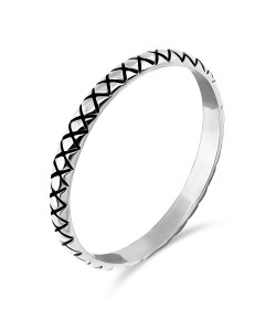 Crisscross Design Silver Ring NSR-493